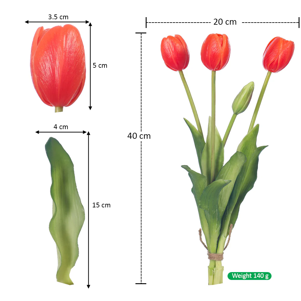 Bunch of 4 Artifical Tulips - Image 14