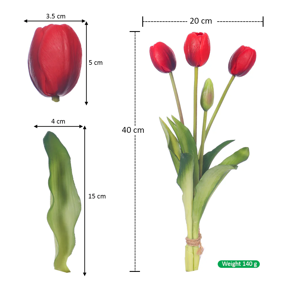 Bunch of 4 Artifical Tulips - Image 2