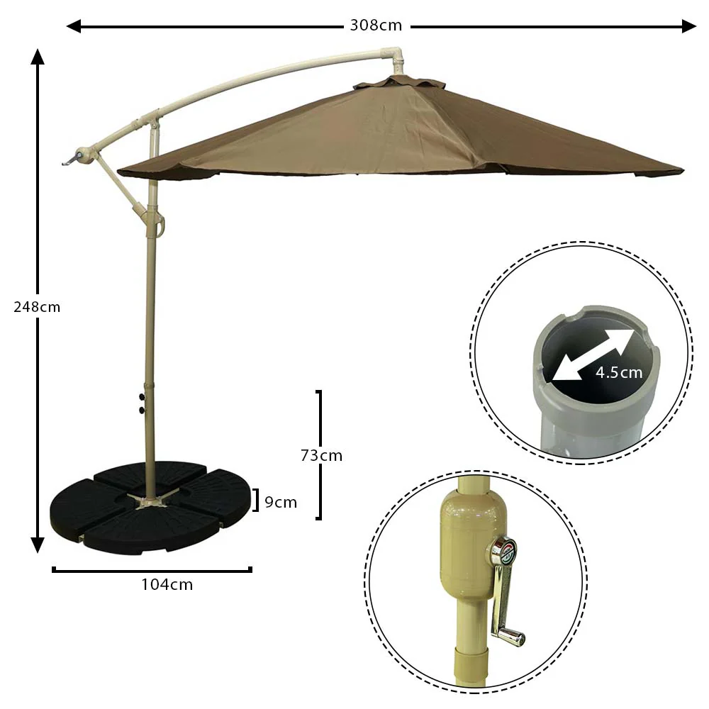 Cantilever Patio Hanging Umbrella(Umbrella w/ Base Only) - Image 3