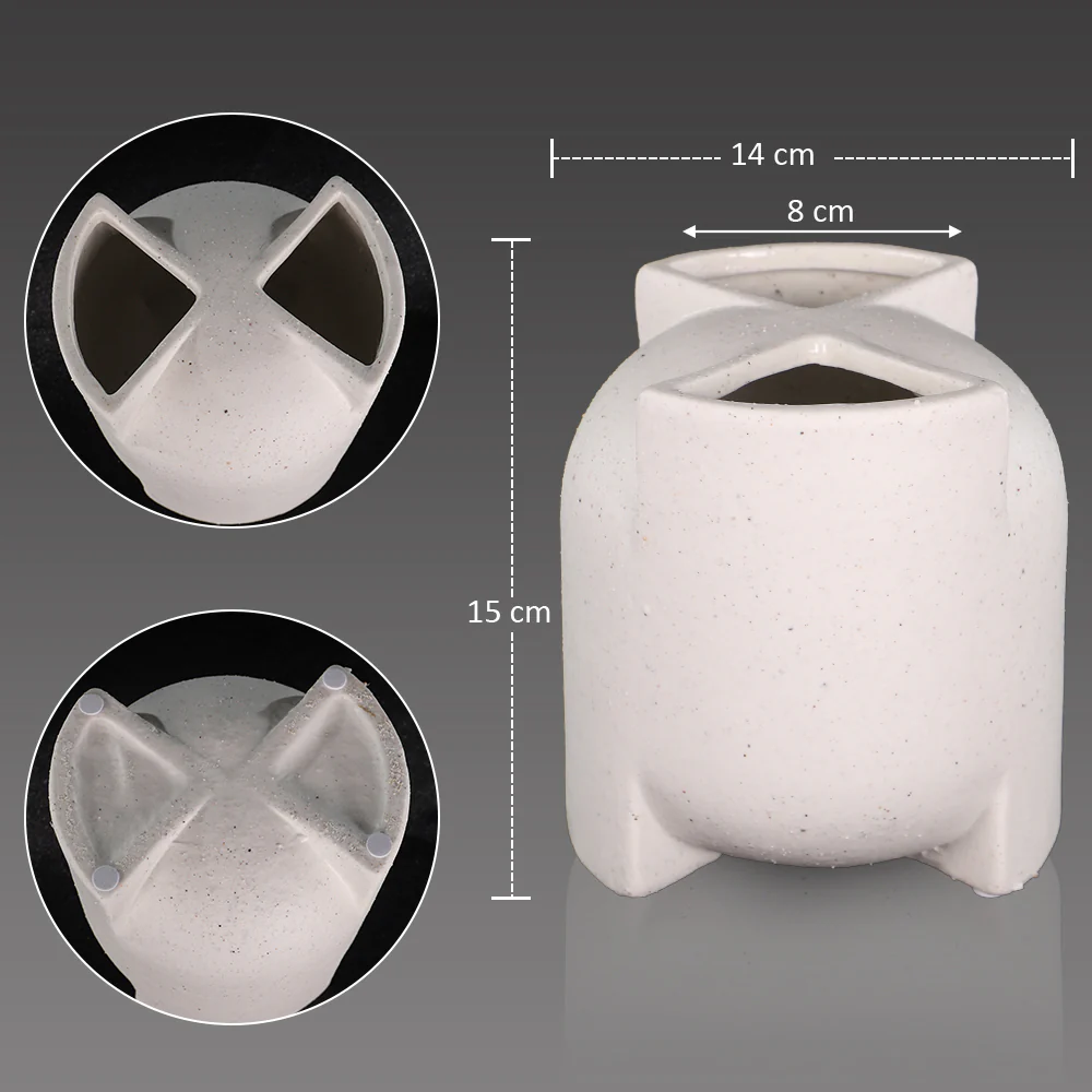 Ceramic Decorative White Vase(Flower Not Included) - Image 3