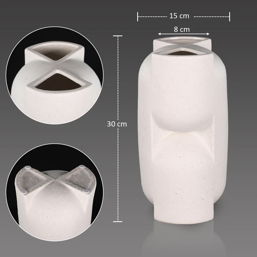Ceramic Decorative White Vase(Flower Not Included) - Image 6