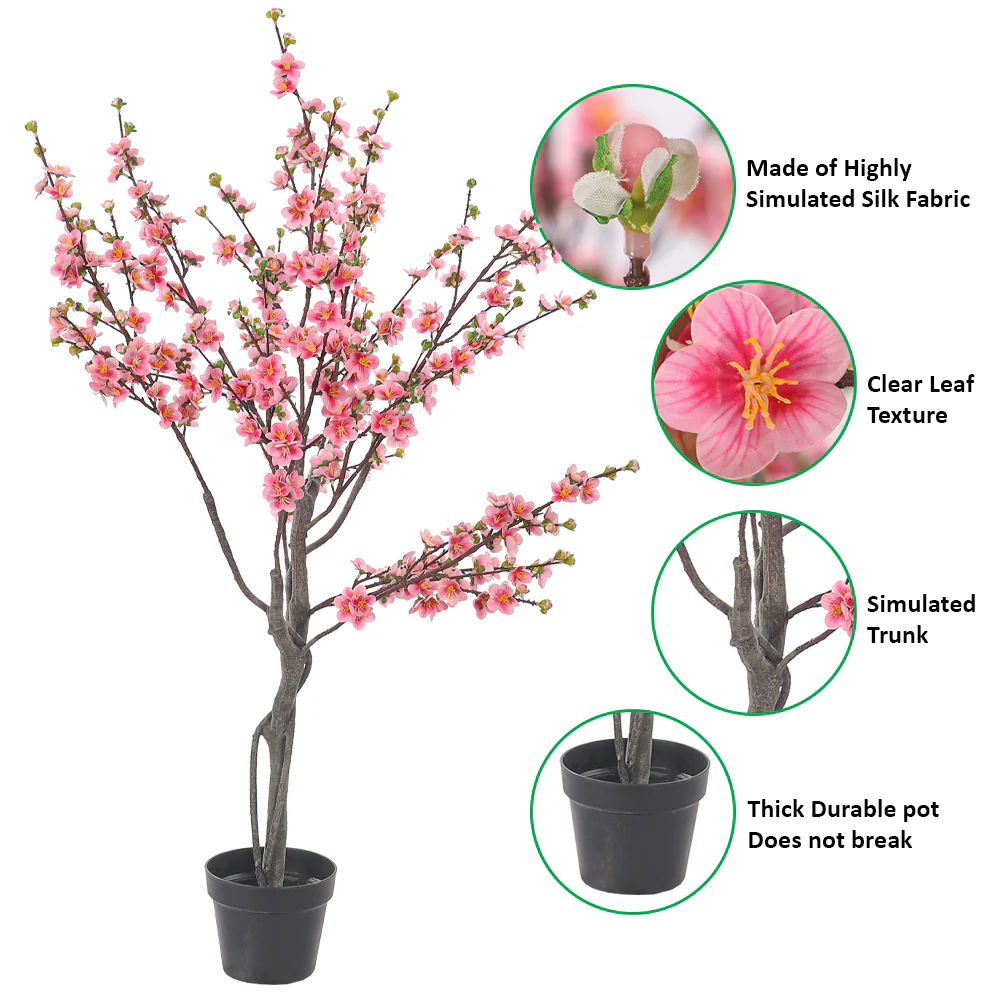 Cherry Blossom Artificial Tree(with black nursery pot) - Image 3