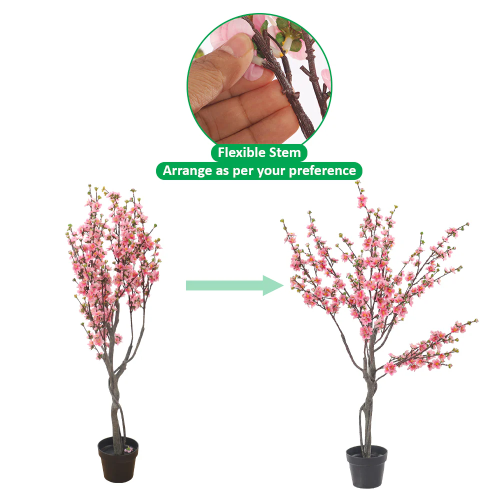 Cherry Blossom Artificial Tree(with black nursery pot) - Image 5