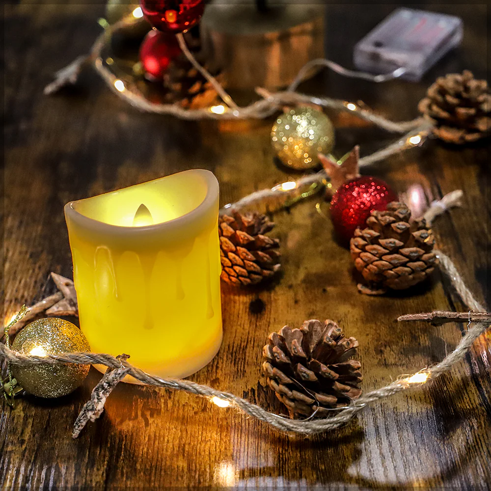 Christmas LED Lights Single String With Pinecones and Stars - Image 7