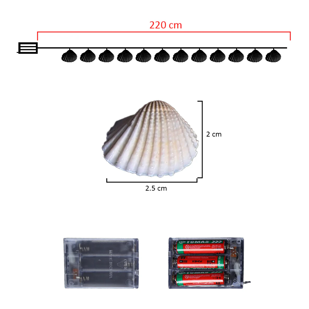 Christmas LED Lights String With Seashell - Image 2