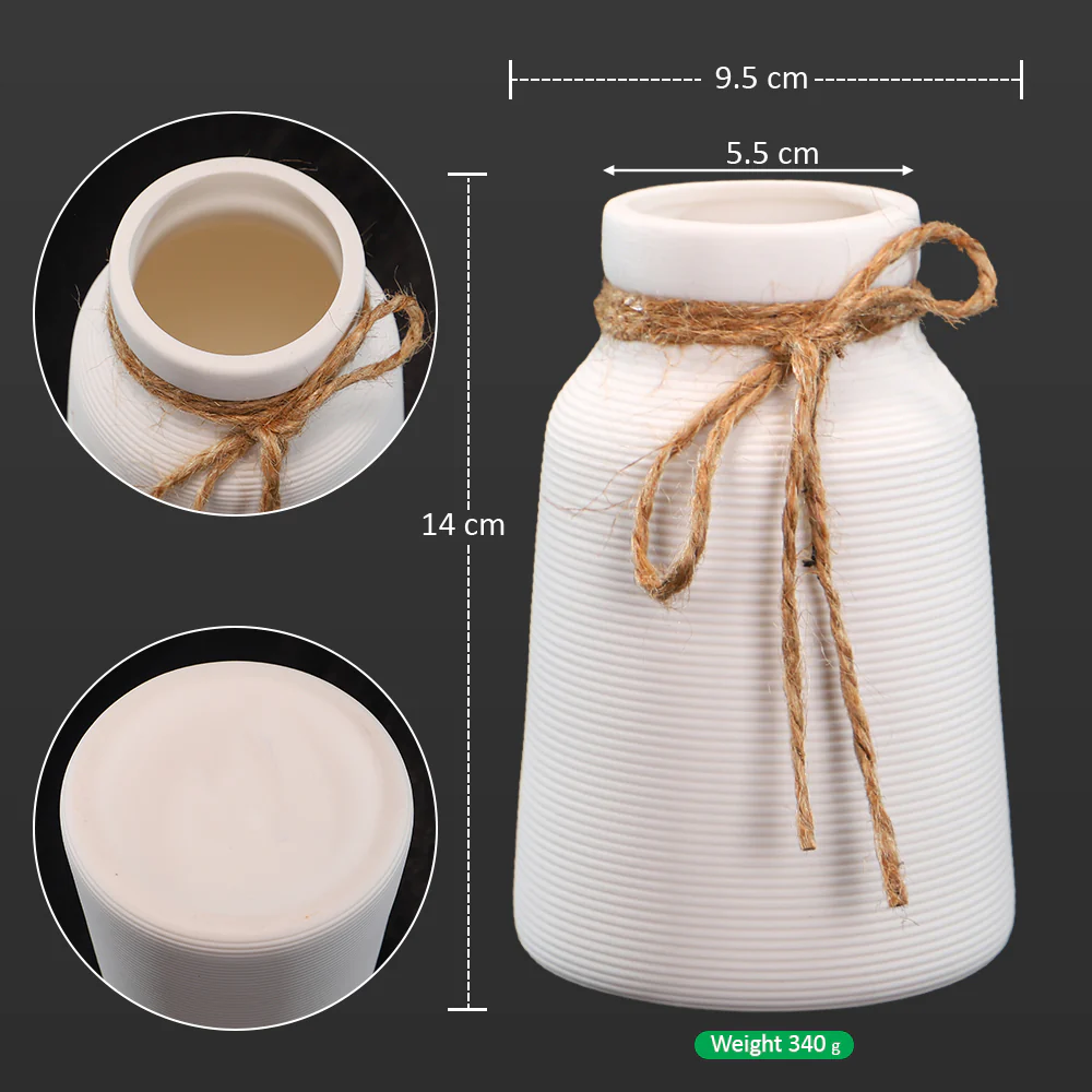 Classic Ceramic Vase with Rope Design - Image 2