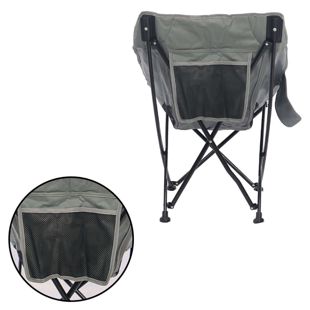 Comfortable Moon Black Chair with Cup Holder for Camping - Image 17
