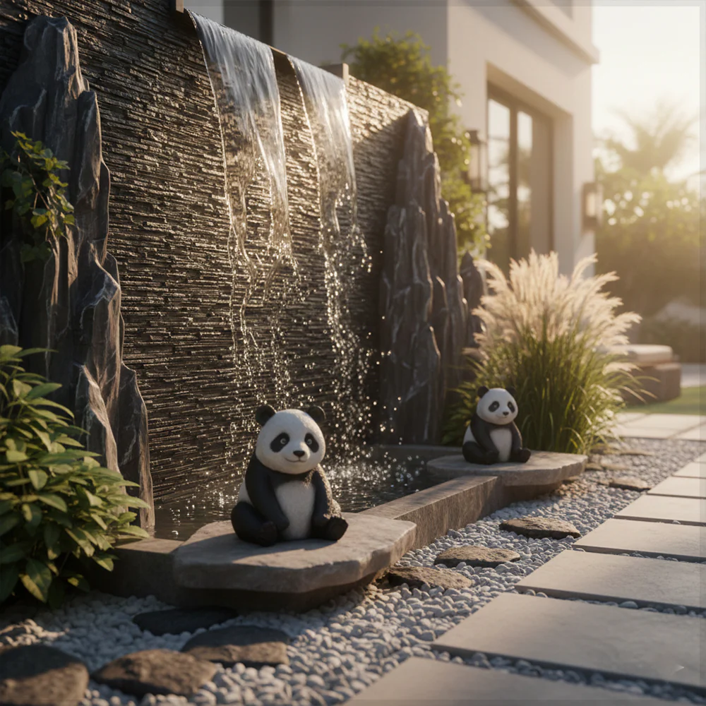 1 Piece Concrete Panda Statue for Decoration (Panda Only) - Image 14