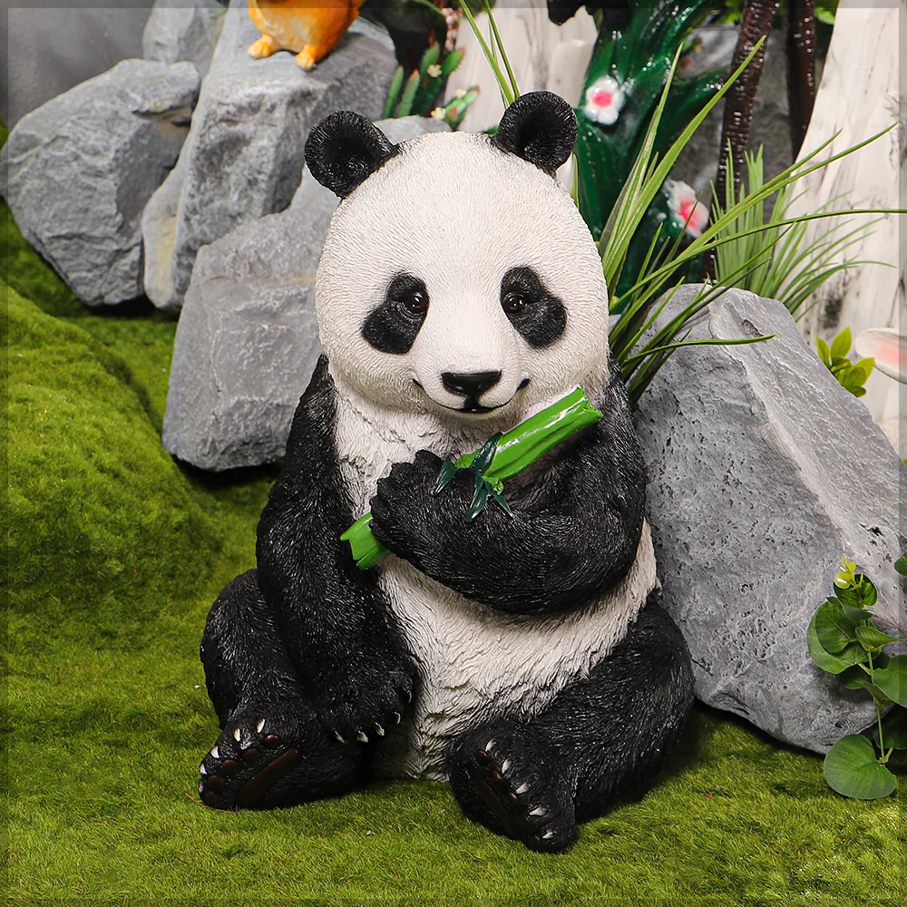 1 Piece Concrete Panda Statue for Decoration (Panda Only) - Image 5