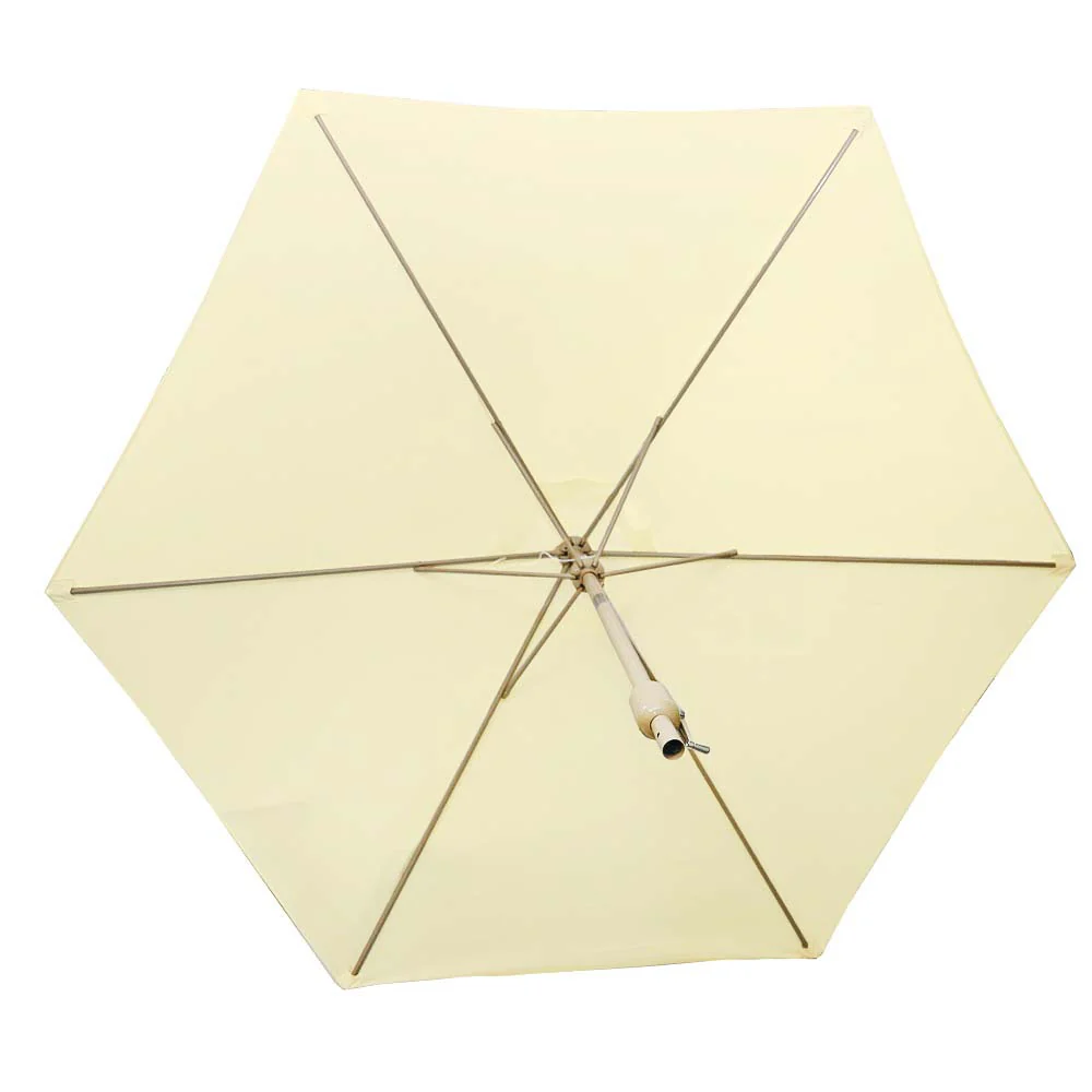 Cream 6 Ribs Replacement Patio Umbrella Canopy Cover (cloth only) - Image 6