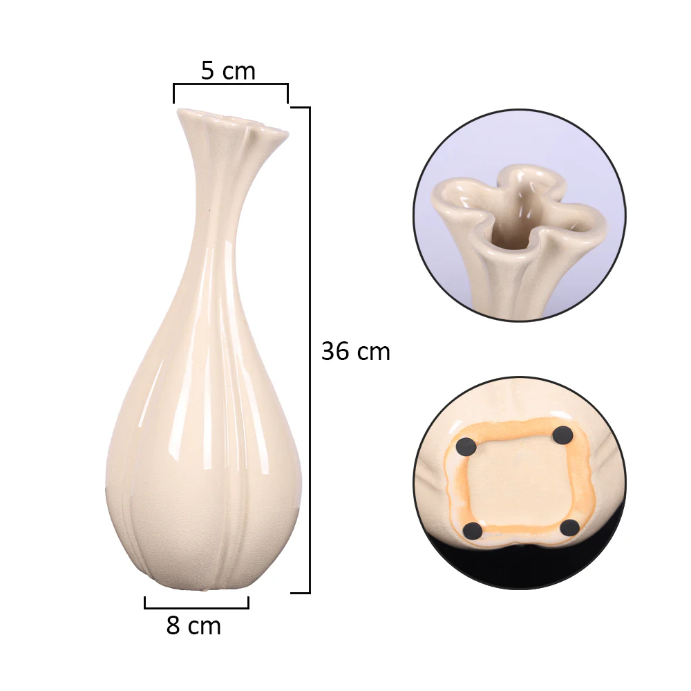 Cream Modern Design Vase - Image 2