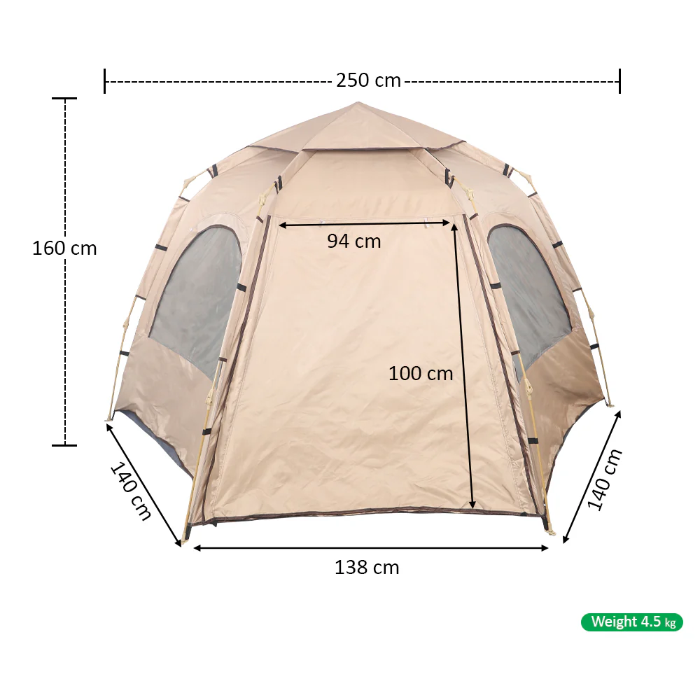 Cream Pop up Camping Tent with Carry Bag(Tent Only) - Image 3