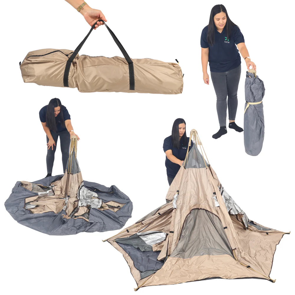 Cream Pop up Camping Tent with Carry Bag(Tent Only) - Image 6