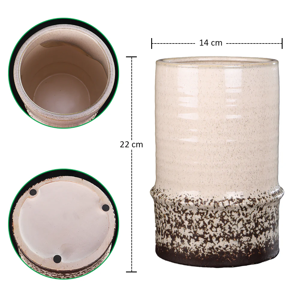 Cream Rust Ceramic Vase - Image 2