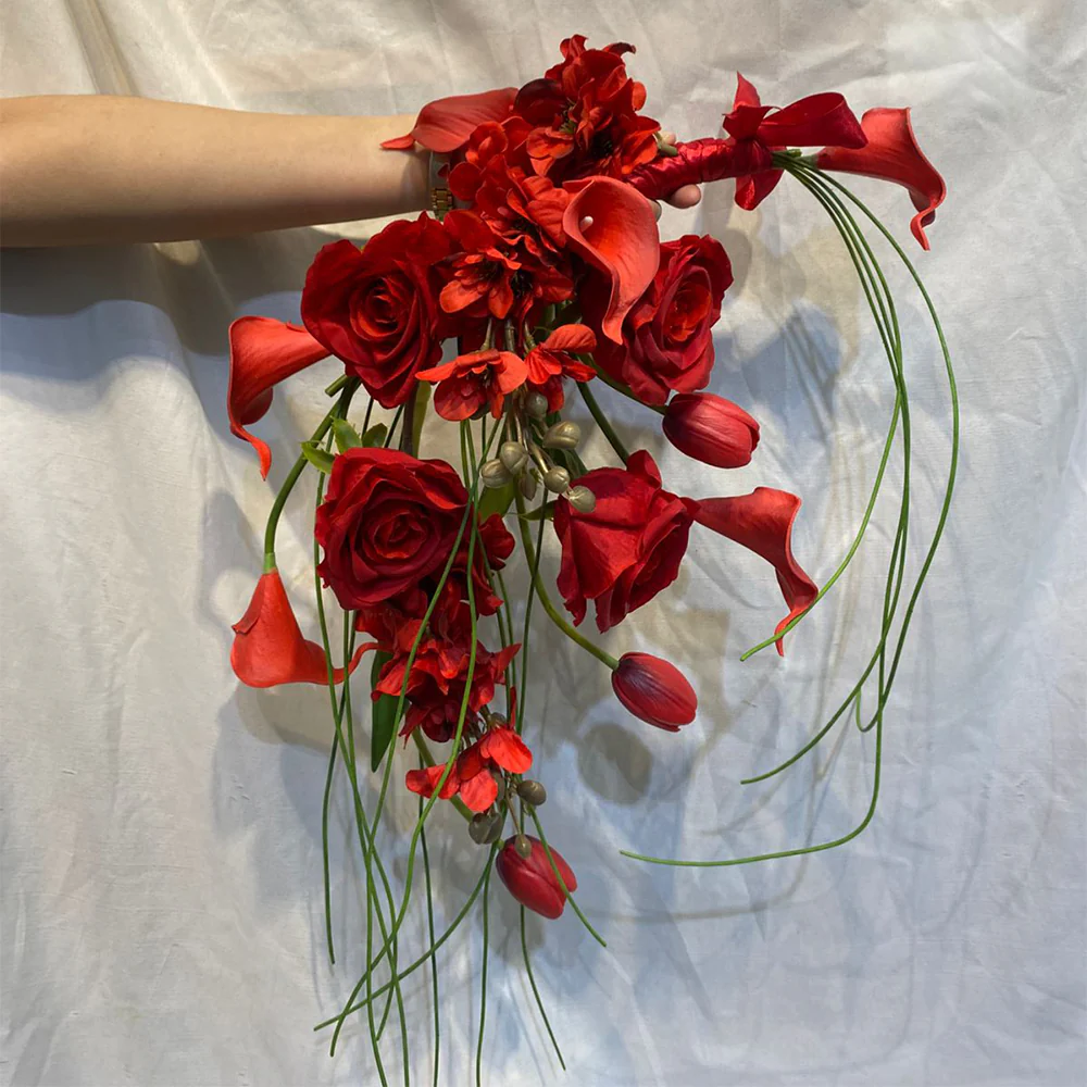 Crimson Cascade Bouquet for display purposes only (non-sale)