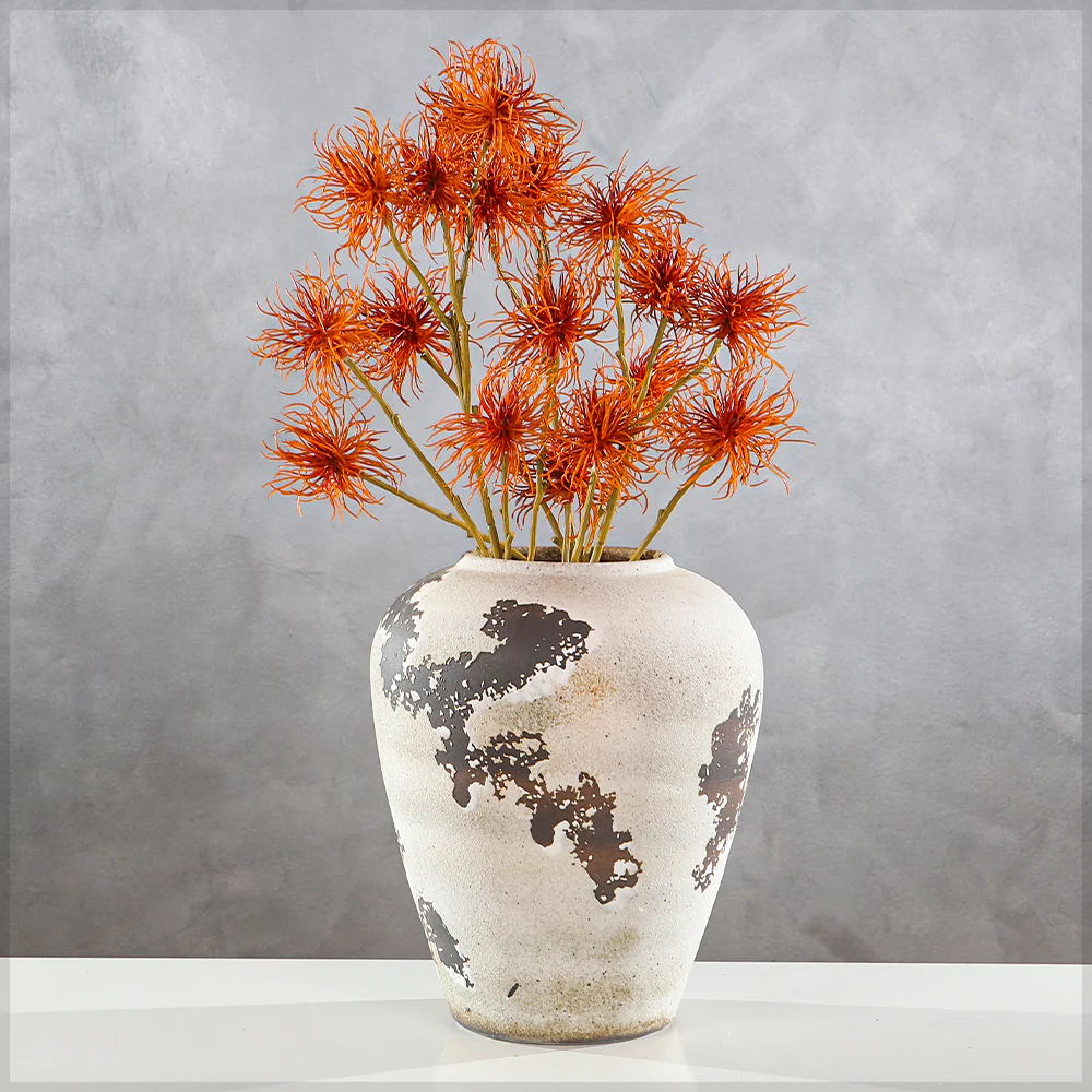Dark Brown/White Pattern Design Vase - Image 6