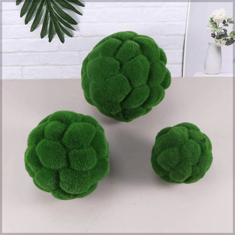 Single Piece Decorative Green Moss Ball - Image 8