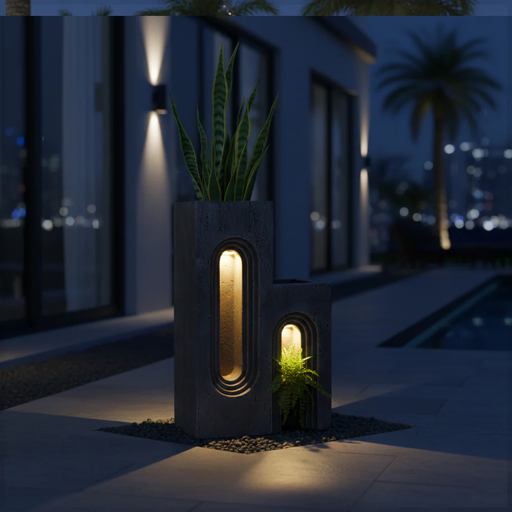 1 Piece Decorative Lighting Gray Pots - Image 7