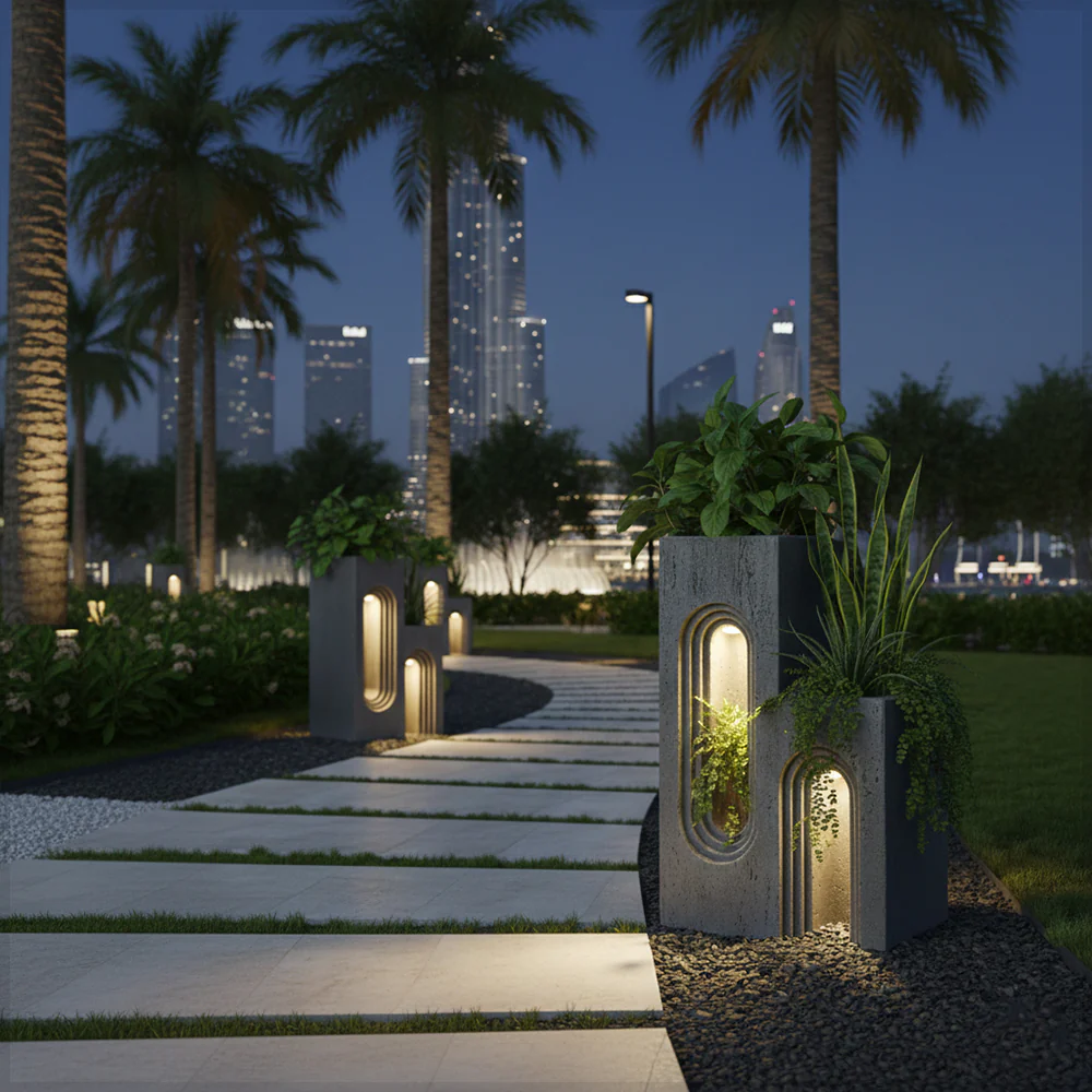 1 Piece Decorative Lighting Gray Pots - Image 8