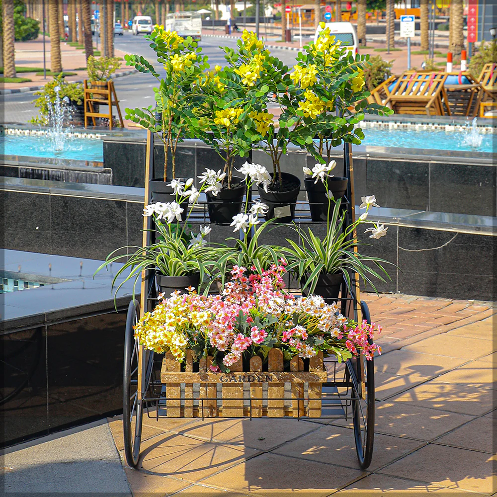 Decorative Metal Bicycle with Flower Stand - Image 6