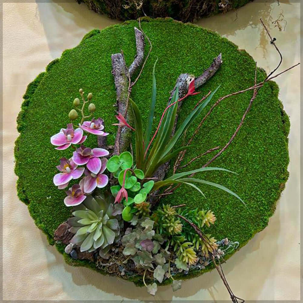 Decorative Mossy Round Green Stump - Image 4