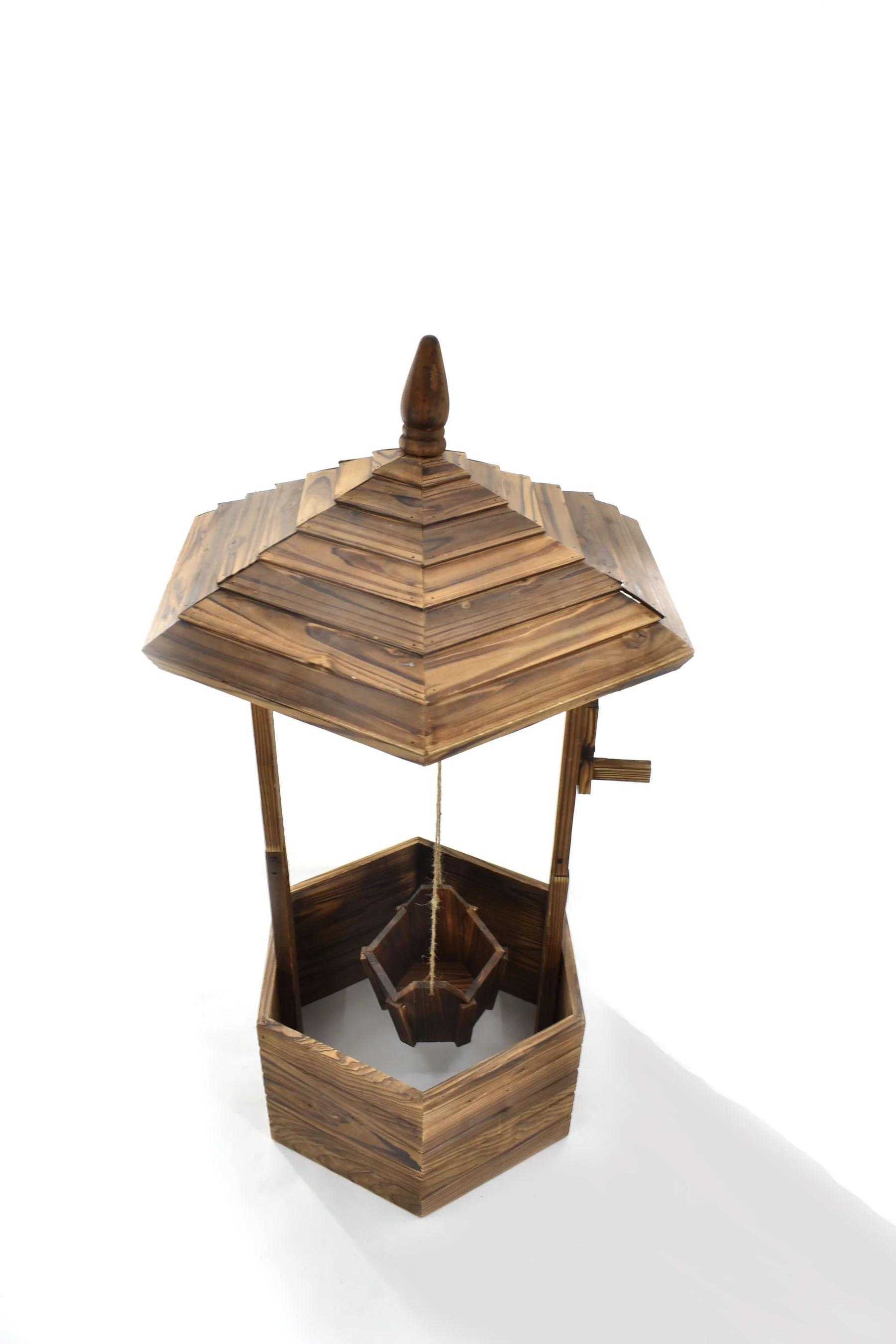 1 Piece Decorative Wooden Wishing Well For Outdoor Yard Garden Decoration - Image 3