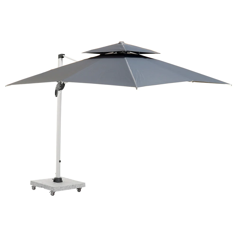 Double Top Design Cantilever Umbrella with 150kg Marble Base with Assembly - Image 14