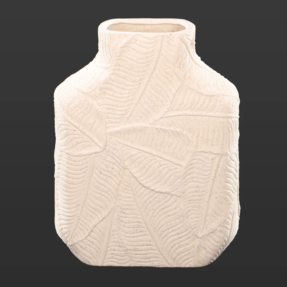 Elegant Leaf-Textured Decorative Vase - Image 3