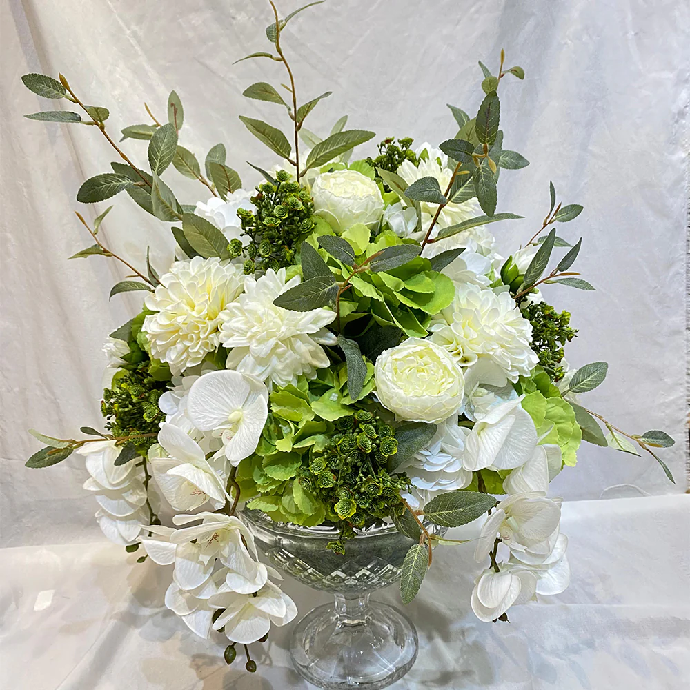Elegant White & Green Floral Arrangement for display purposes only (non-sale)