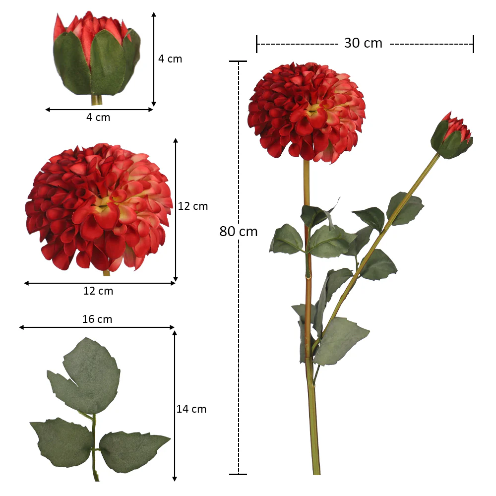 Faux Dahlia Flower Single Stem(without vase) - Image 14