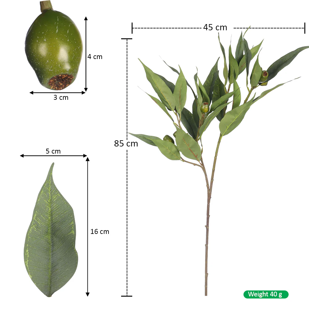 Faux Eucalyptus Gumnut Spray(without vase) - Image 14