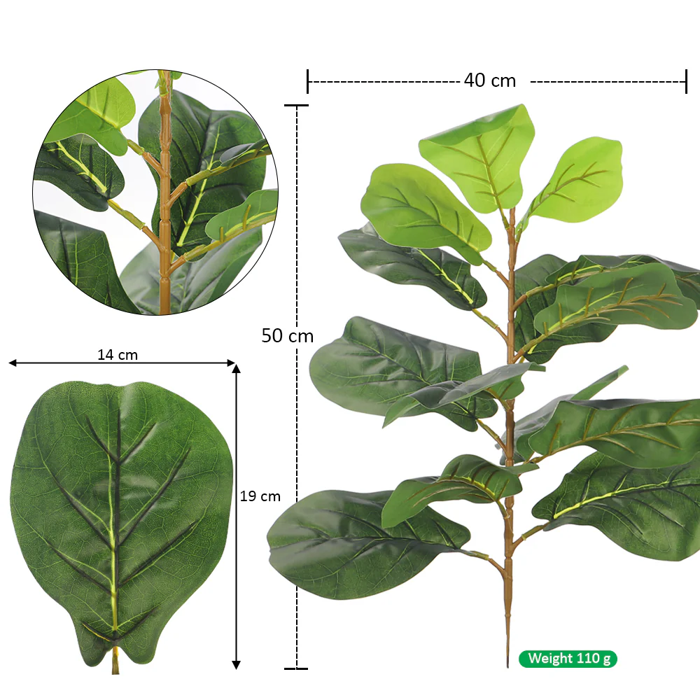 Faux Fiddle Leaf Single Stem (without vase) - Image 2