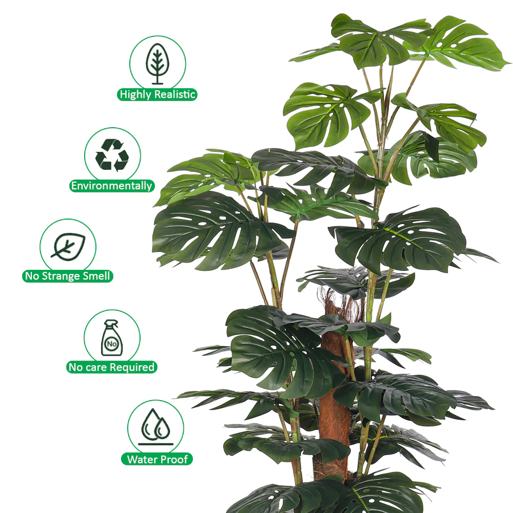 Faux Monstera Plants(with black nursery pot) - Image 10