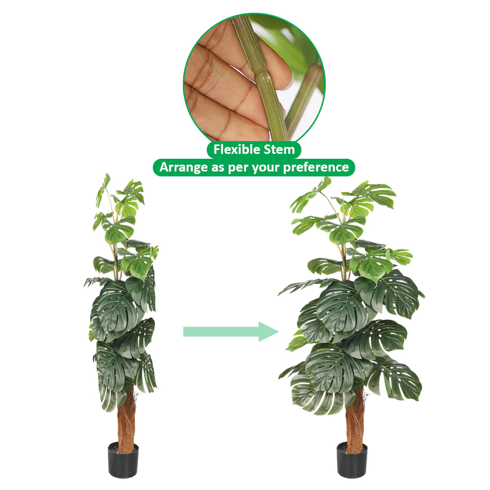 Faux Monstera Plants(with black nursery pot) - Image 3