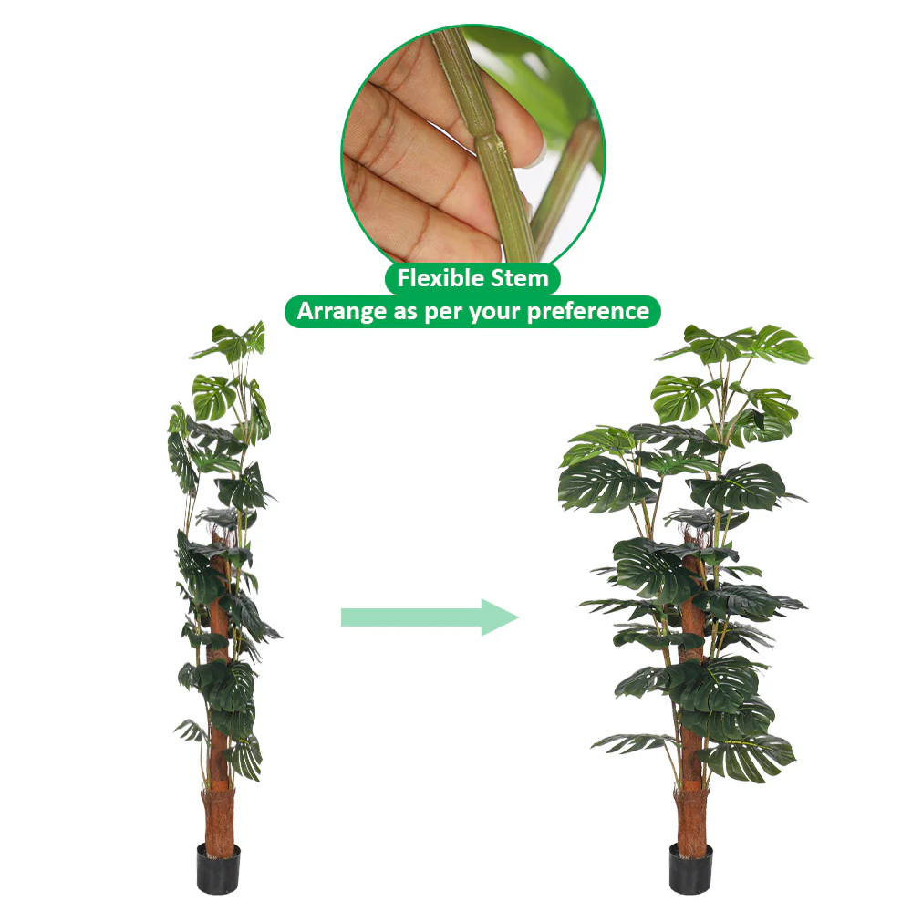 Faux Monstera Plants(with black nursery pot) - Image 9