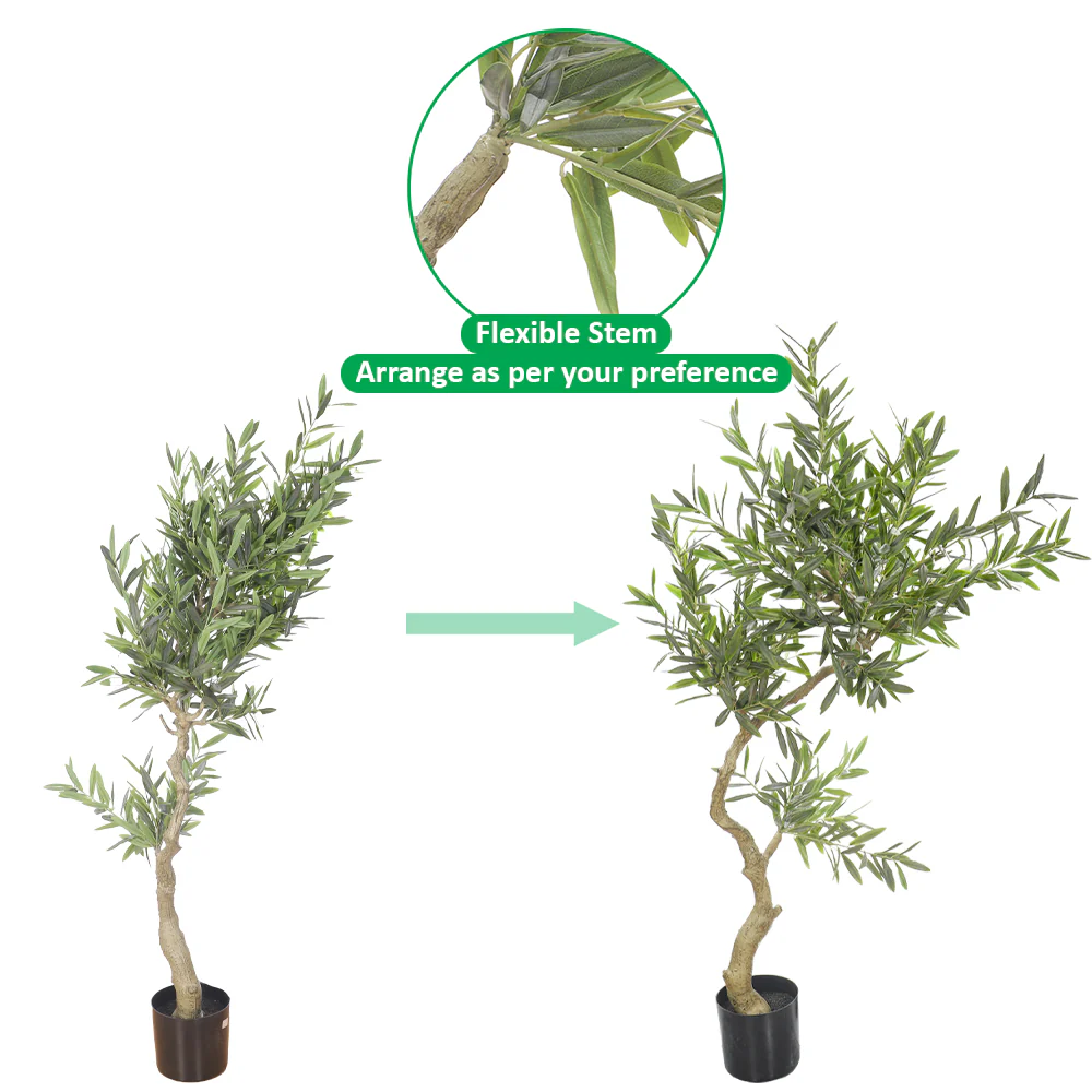 Faux Olive Tree 160cm (with black nursery pot) - Image 3