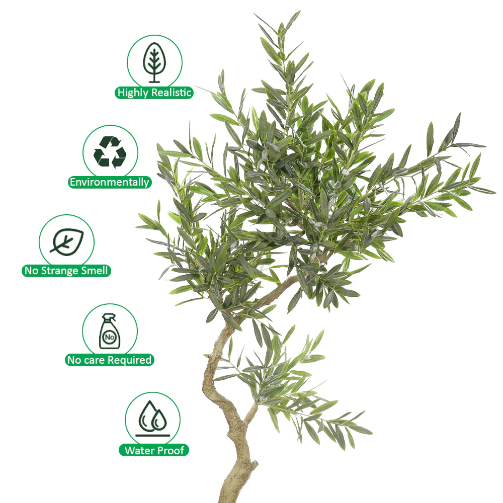 Faux Olive Tree 160cm (with black nursery pot) - Image 4