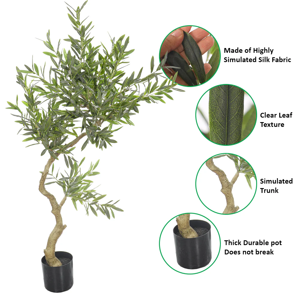 Faux Olive Tree 160cm (with black nursery pot) - Image 5