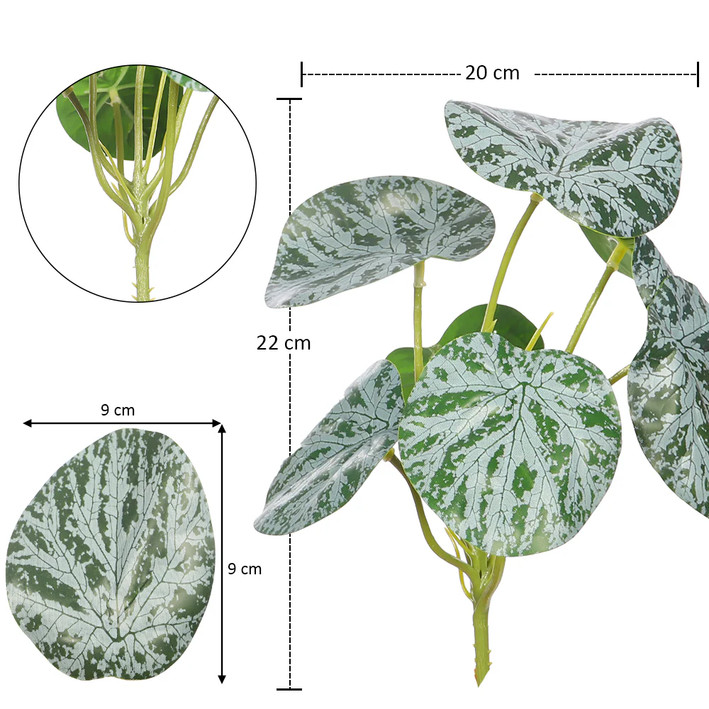 Faux Peperomia Caperata Leaves Bunch(without vase) - Image 12