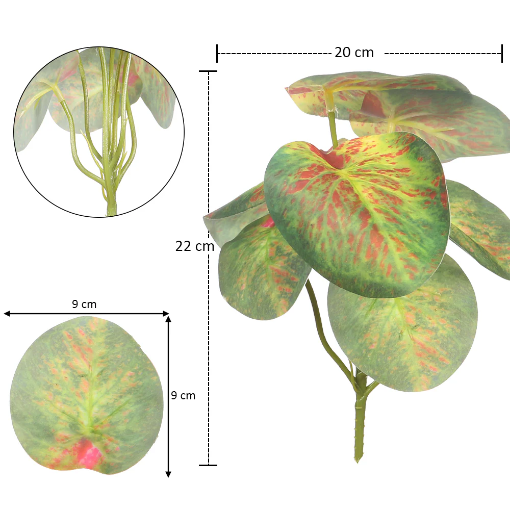 Faux Peperomia Caperata Leaves Bunch(without vase) - Image 2