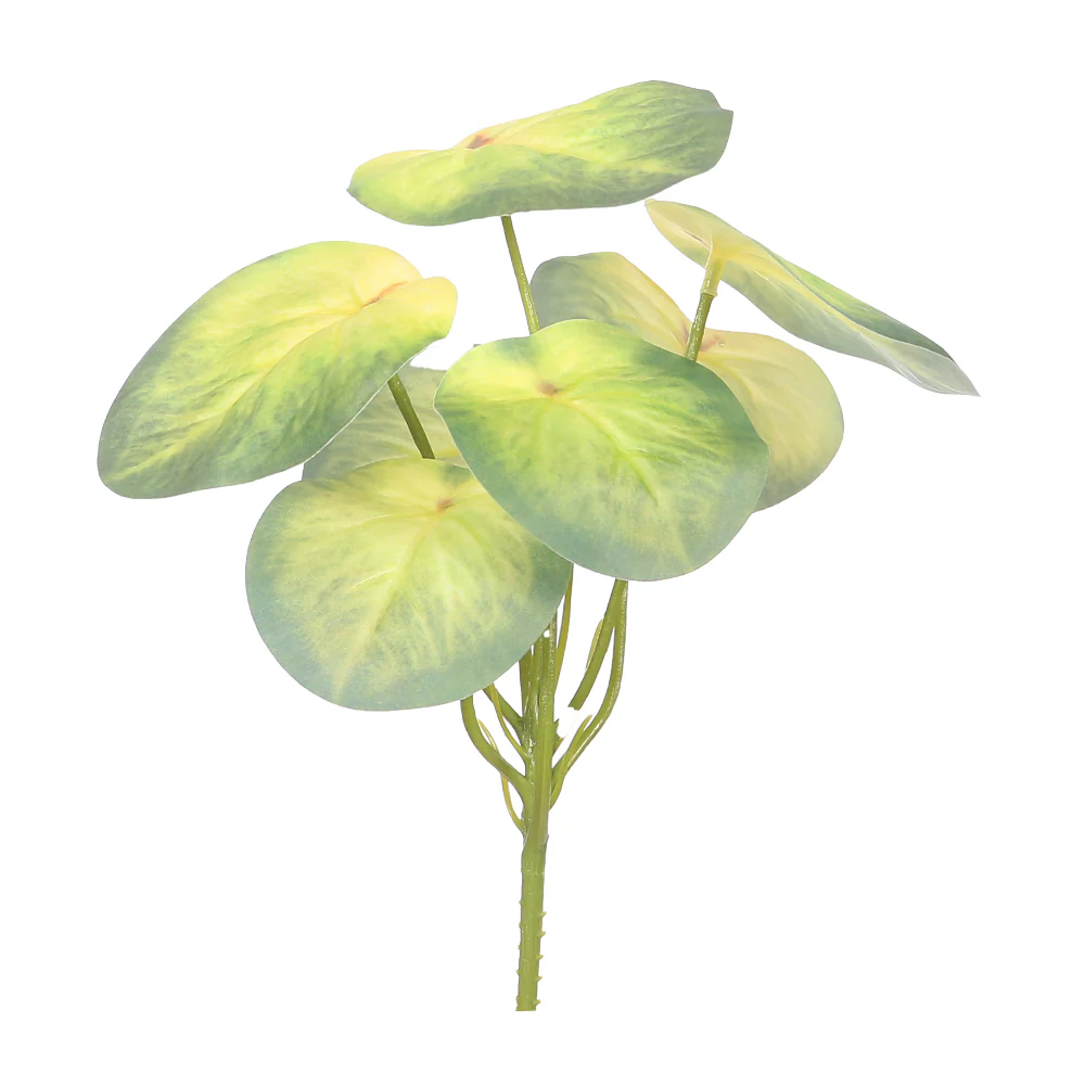 Faux Peperomia Caperata Leaves Bunch(without vase) - Image 9