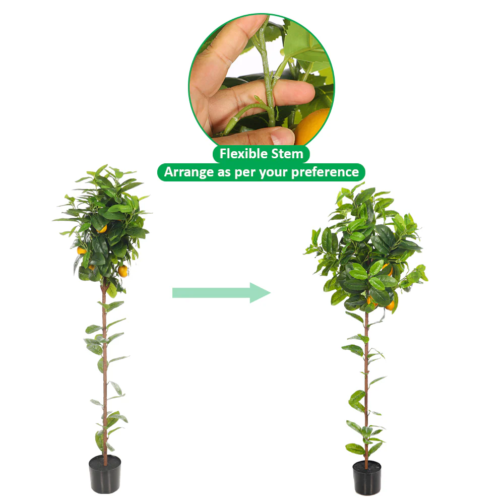 Faux Potted Lemon Plant(with black nursery pot) - Image 11