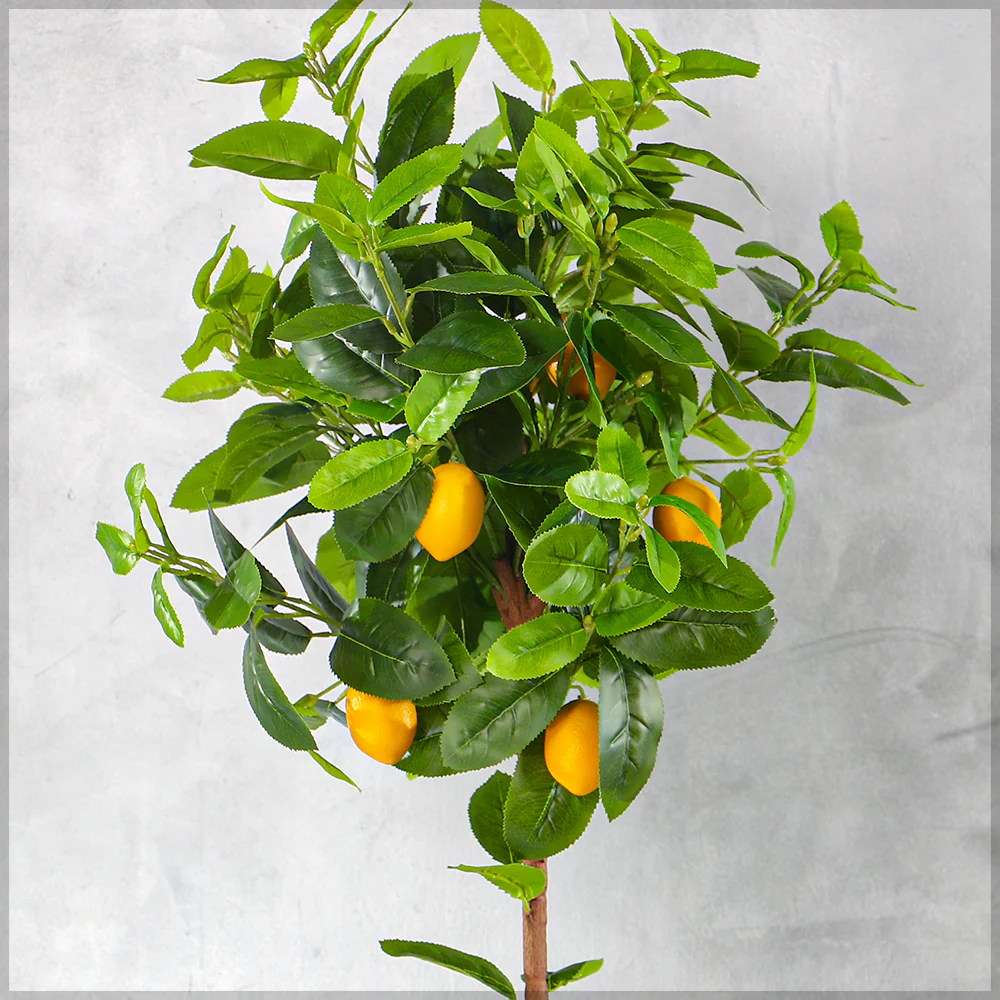 Faux Potted Lemon Plant(with black nursery pot) - Image 14