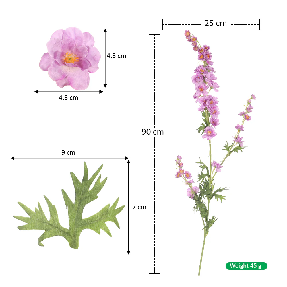 Faux Single Stem Silk Delphinium Flowers(without vase) - Image 14