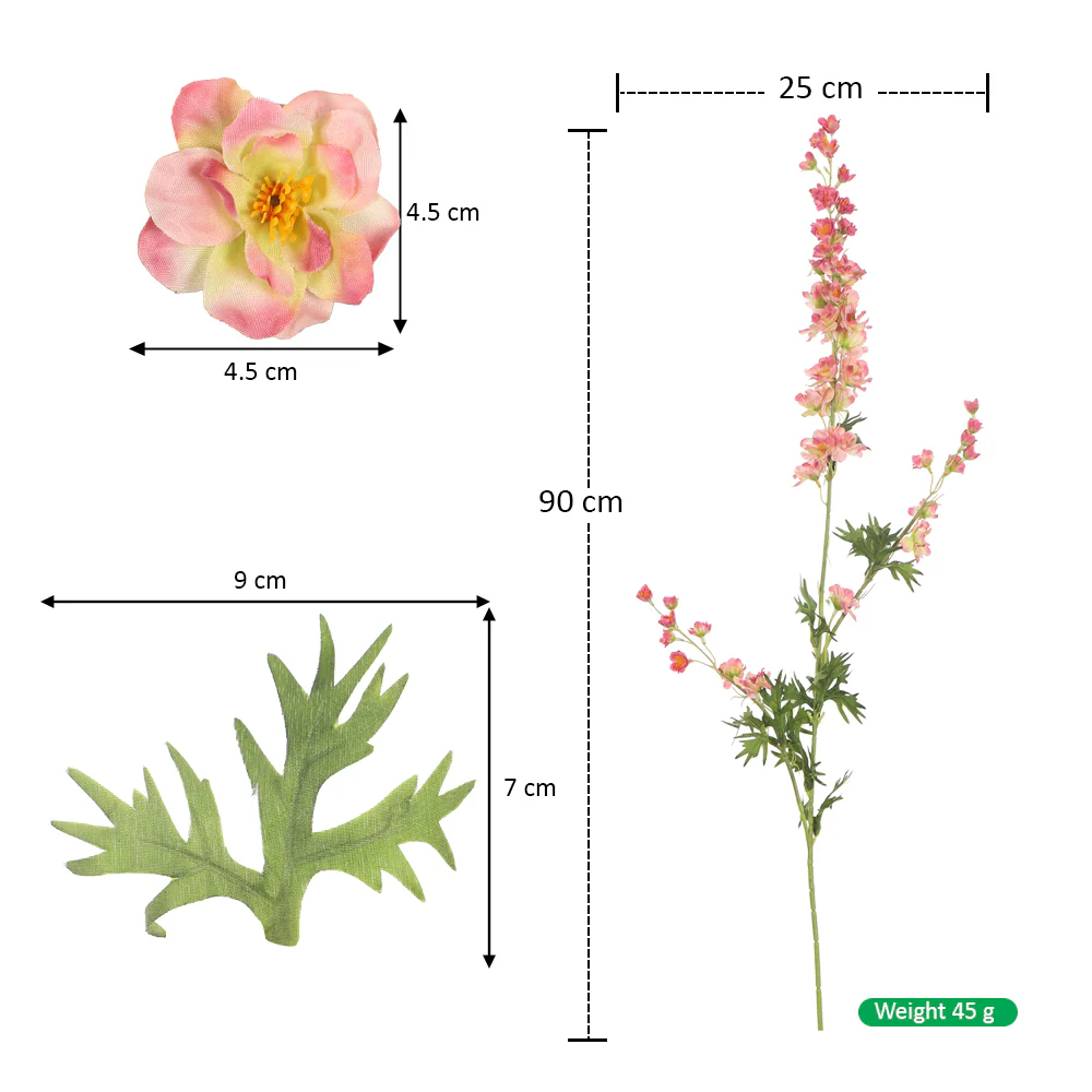 Faux Single Stem Silk Delphinium Flowers(without vase) - Image 20