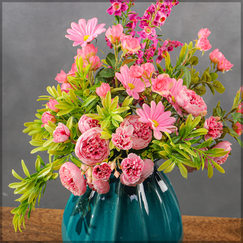 Flower Arrangements with Blue Color Vase - Image 2