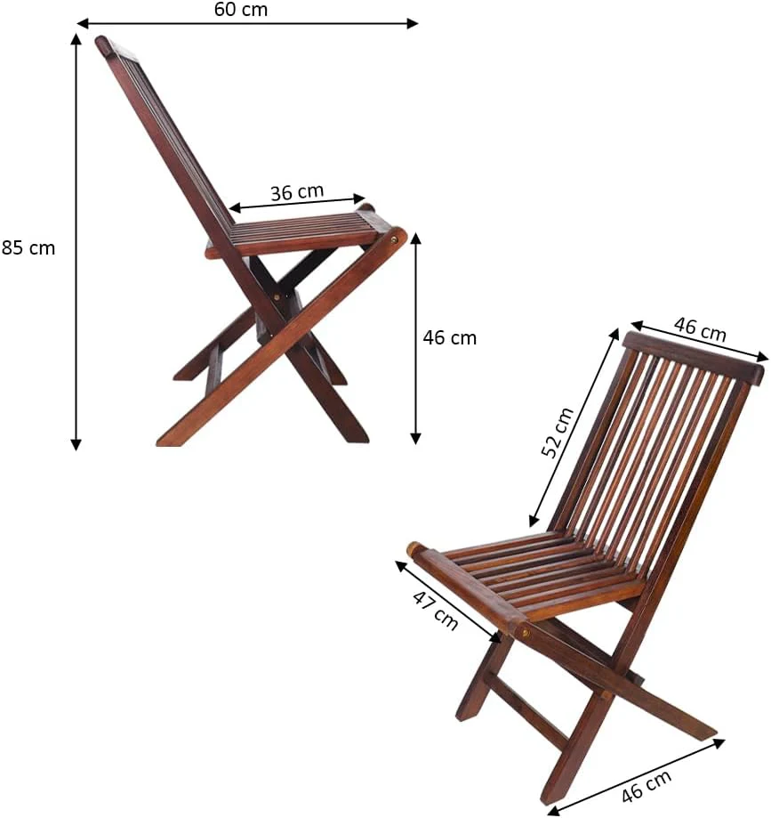 Foldable Wooden Garden Chair - Image 4
