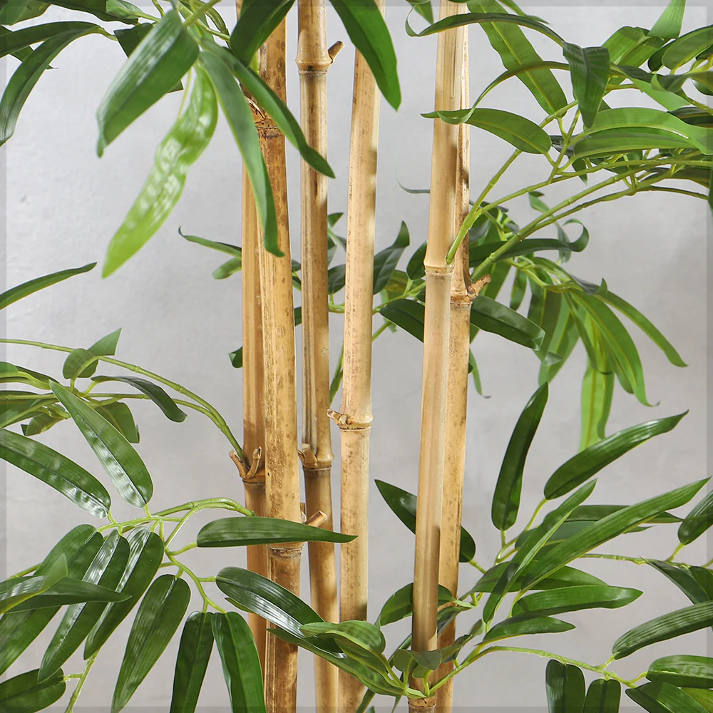 Faux Bamboo Plant with Real Dried Stems(with black nursery pot) - Image 11