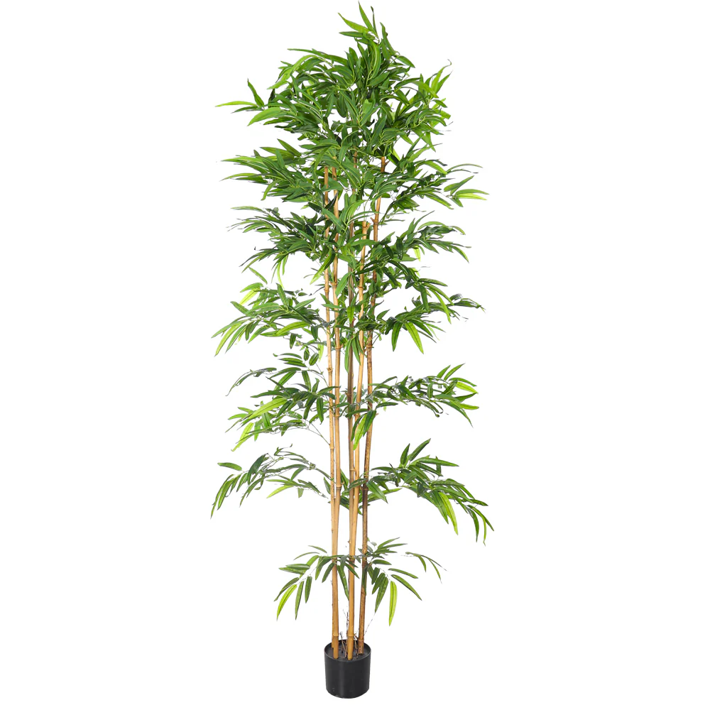 Faux Bamboo Plant with Real Dried Stems(with black nursery pot) - Image 12