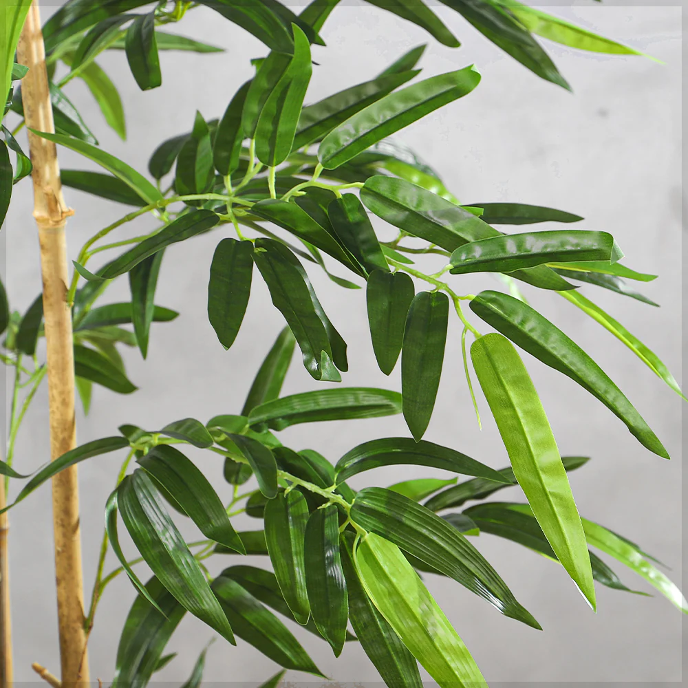 Faux Bamboo Plant with Real Dried Stems(with black nursery pot) - Image 6